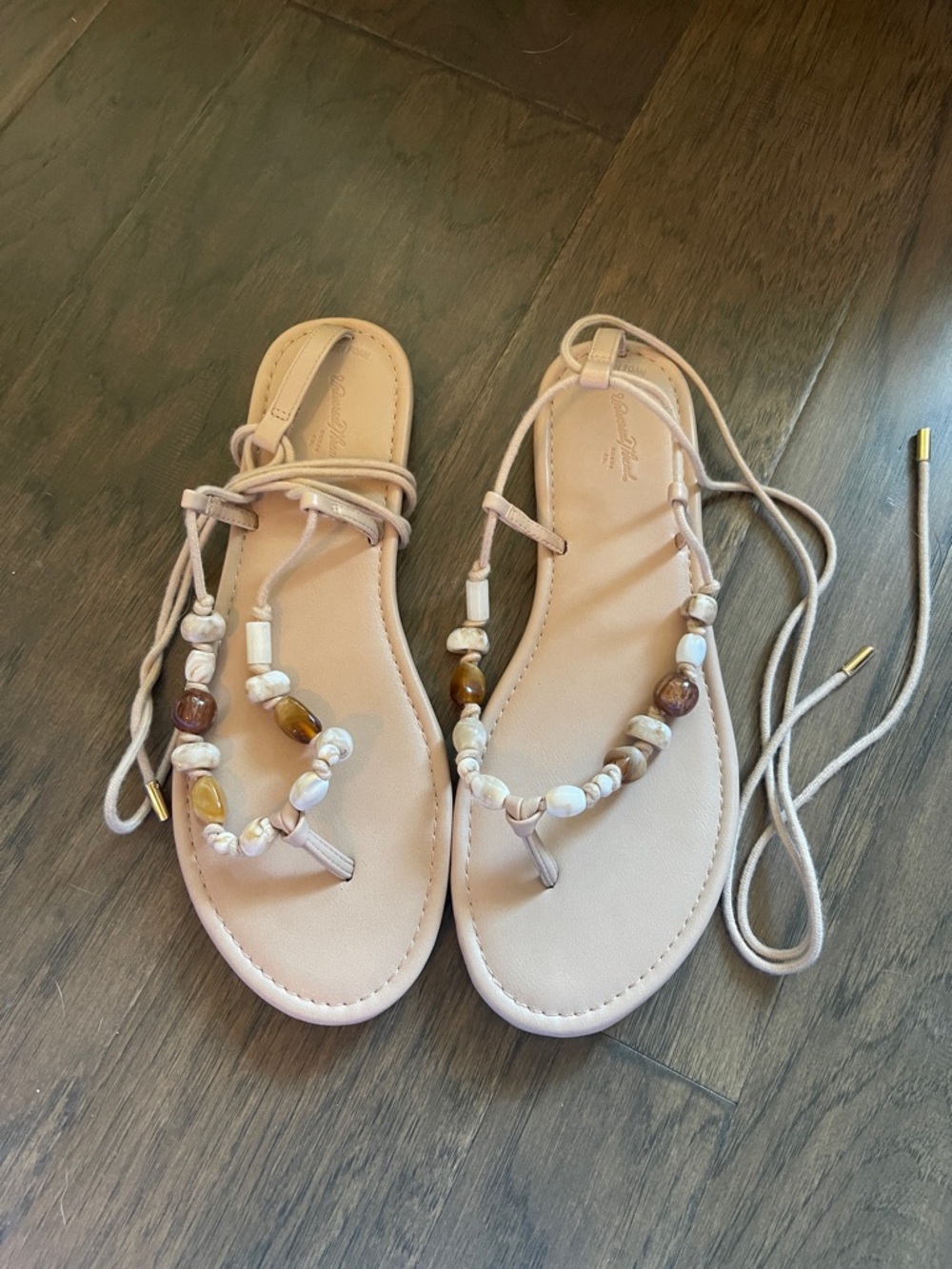Universal Thread Beaded wrap Sandals - Nude/Tan